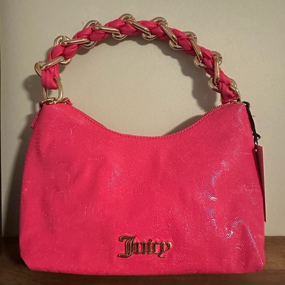 Juicy Couture Handbags - Juicy Couture Vibrant Pink Shoulder Bag with Gold Accents